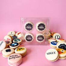 Load image into Gallery viewer, Custom Personalized Macarons - Box of 4 (Minimum of 12 boxes)
