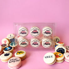 Load image into Gallery viewer, Custom Personalized Macarons - Box of 6 (Minimum of 12 boxes)
