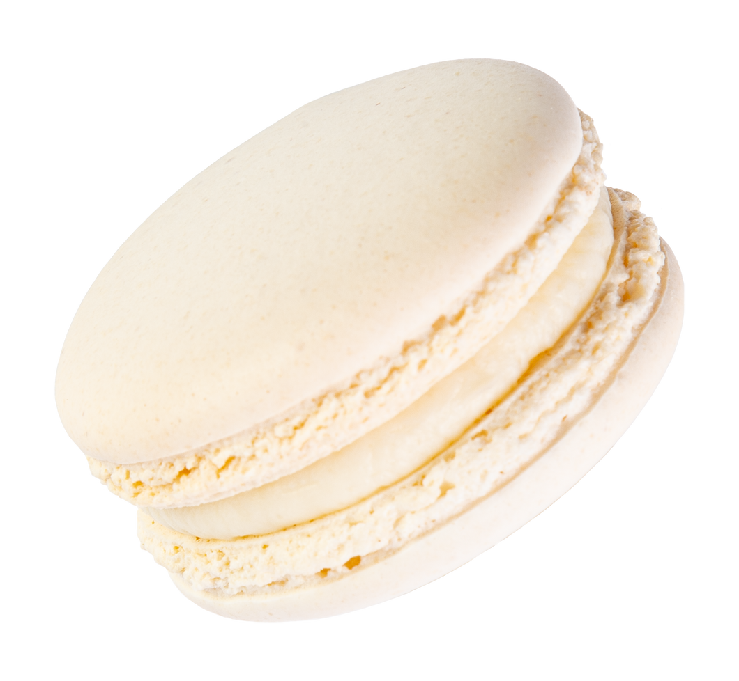 A coconut flavored macaron box