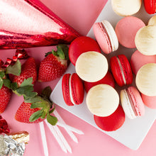 Load image into Gallery viewer, A close up of personalized cookies for birthdays along fresh strawberries 
